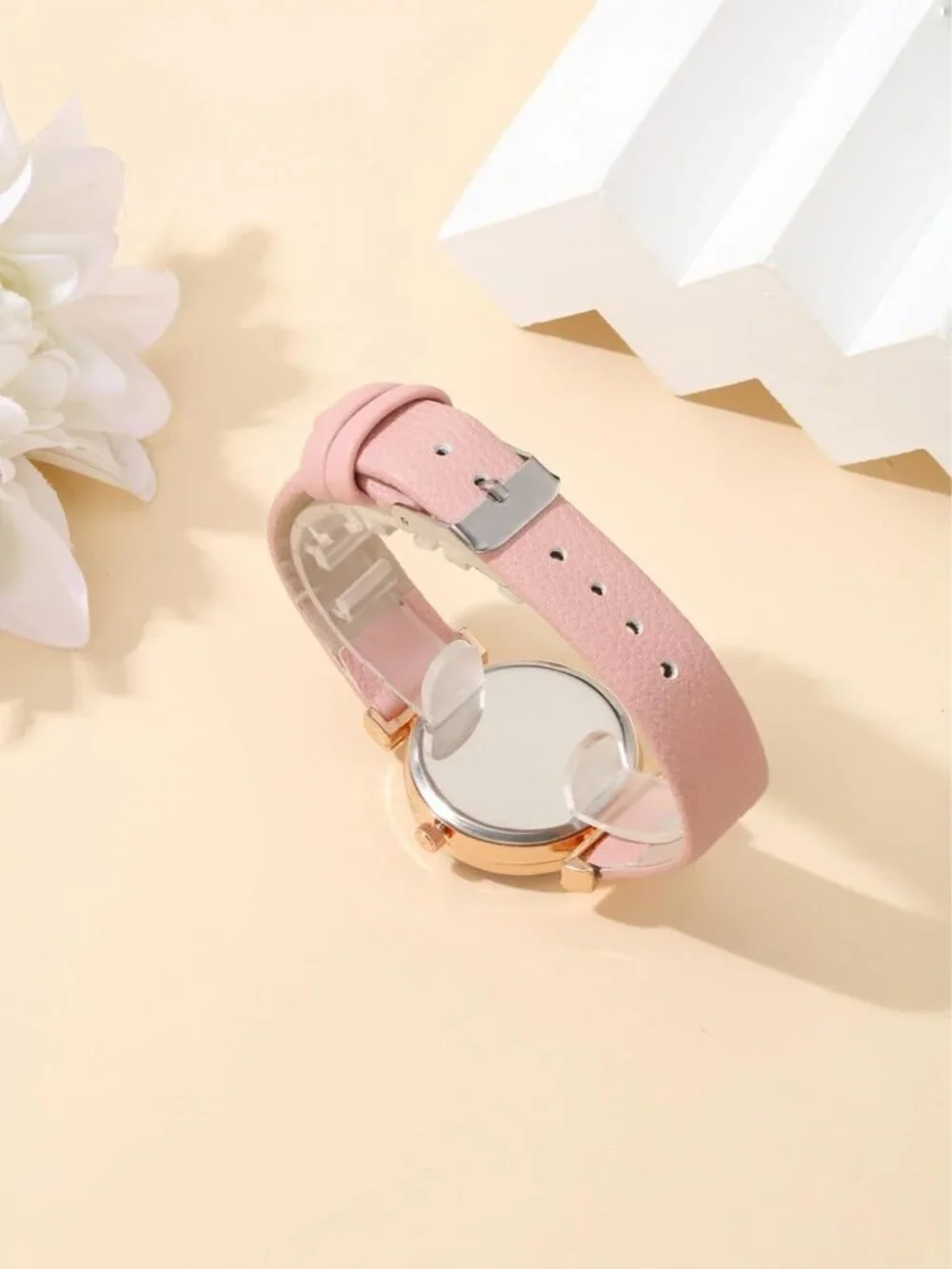 Womens Ladies Classic Simple Leather Analog Quartz Wrist Watch Rose Gold Case Ar